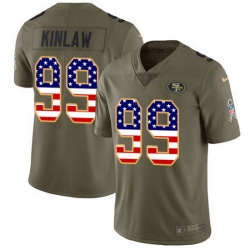 Nike 49ers 99 Javon Kinlaw Olive USA Flag Men Stitched NFL Limited 2017 Salute To Service Jersey Nike 49ers 99 Javon Kinlaw Olive USA Flag Men Stitched NFL Limited 2017 Salute To Service Jersey