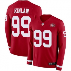 Nike 49ers 99 Javon Kinlaw Red Team Color Men Stitched NFL Limited Therma Long Sleeve Jersey Nike 49ers 99 Javon Kinlaw Red Team Color Men Stitched NFL Limited Therma Long Sleeve Jersey