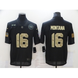 Nike San Francisco 49ers 16 Joe Montana Black Camo 2020 Salute To Service Limited Jersey Nike San Francisco 49ers 16 Joe Montana Black Camo 2020 Salute To Service Limited Jersey