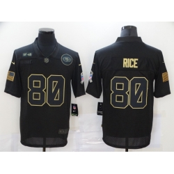 Nike San Francisco 49ers 80 Jerry Rice Black 2020 Salute To Service Limited Jersey Nike San Francisco 49ers 80 Jerry Rice Black 2020 Salute To Service Limited Jersey