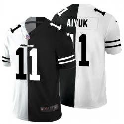 San Francisco 49ers 11 Brandon Aiyuk Men Black V White Peace Split Nike Vapor Untouchable Limited NFL Jersey San Francisco 49ers 11 Brandon Aiyuk Men Black V White Peace Split Nike Vapor Untouchable Limited NFL Jersey