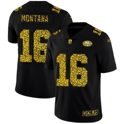San Francisco 49ers 16 Joe Montana Men Nike Leopard Print Fashion Vapor Limited NFL Jersey Black San Francisco 49ers 16 Joe Montana Men Nike Leopard Print Fashion Vapor Limited NFL Jersey Black