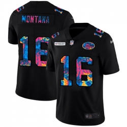 San Francisco 49ers 16 Joe Montana Men Nike Multi Color Black 2020 NFL Crucial Catch Vapor Untouchable Limited Jersey San Francisco 49ers 16 Joe Montana Men Nike Multi Color Black 2020 NFL Crucial Catch Vapor Untouchable Limited Jersey