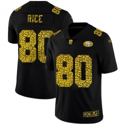 San Francisco 49ers 80 Jerry Rice Men Nike Leopard Print Fashion Vapor Limited NFL Jersey Black San Francisco 49ers 80 Jerry Rice Men Nike Leopard Print Fashion Vapor Limited NFL Jersey Black