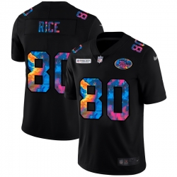 San Francisco 49ers 80 Jerry Rice Men Nike Multi Color Black 2020 NFL Crucial Catch Vapor Untouchable Limited Jersey San Francisco 49ers 80 Jerry Rice Men Nike Multi Color Black 2020 NFL Crucial Catch Vapor Untouchable Limited Jersey