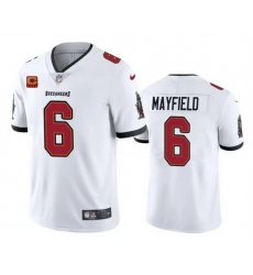 Men Tampa Bay Buccaneers 6 Baker Mayfield White 2024 With 4 Star C Patch Vapor Untouchable Limited Stitched Jersey