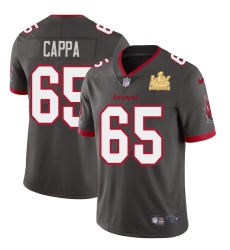 Men Tampa Bay Buccaneers 65 Alex Cappa Men Super Bowl LV Champions Patch Nike Pewter Alternate Vapor Limited Jersey