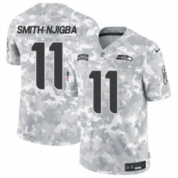 Men Seattle Seahawks 11 Jaxon Smith Njigba 2024 F U S E Arctic Camo Salute To Service Limited Stitched Football Jersey