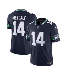 Men Seattle Seahawks 14 DK Metcalf 2023 F U S E  Navy Limited Stitched Football Jersey