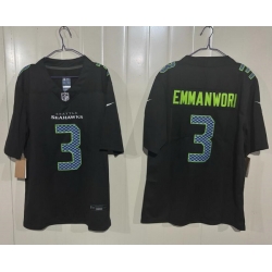 Men Seattle Seahawks 3 Nick Emmanwori Black 2025 F U S E Vapor Untouchable Limited Stitched Football Jersey