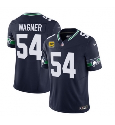 Men Seattle Seahawks 54 Bobby Wagner 2023 F U S E  With 4 Star C Patch Navy Limited Stitched Football Jersey