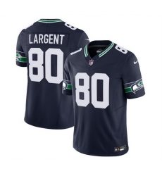 Men Seattle Seahawks 80 Steve Largent 2023 F U S E  Navy Limited Stitched Football Jersey