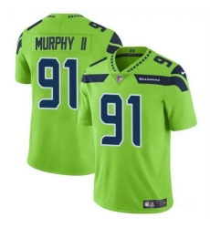 Men Seattle Seahawks 91 Byron Murphy II Green 2024 Draft Vapor Limited Stitched Football Jersey