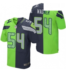 Mens Nike Seattle Seahawks 54 Bobby Wagner Elite NavyGreen Split Fashion NFL Jersey