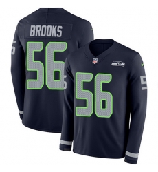 Nike Seahawks 56 Jordyn Brooks Steel Blue Team Color Men Stitched NFL Limited Therma Long Sleeve Jersey