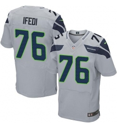 Nike Seahawks #76 Germain Ifedi Grey Alternate Mens Stitched NFL Elite Jersey