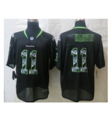 Nike Seattle Seahawks 11 Percy Harvin Black Elite Lights Out FsshionNFL Jersey