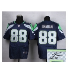 Nike Seattle Seahawks 88 Jimmy Graham blue Elite Signature NFL Jersey