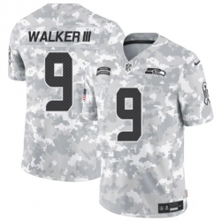 Youth Seattle Seahawks 9 Kenneth Walker III 2024 F U S E Arctic Camo Salute To Service Limited Stitched Football Jersey