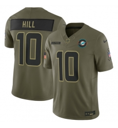 Men Miami Dolphins 10 Tyreek Hill Olive 2025 F U S E Salute to Service Limited Stitched Football Jersey Men Miami Dolphins 10 Tyreek Hill Olive 2025 F U S E Salute to Service Limited Stitched Football Jersey