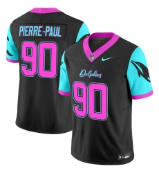 Men Miami Dolphins 90 Jason Pierre Paul Black F U S E  Miami Vice Vapor Limited Stitched Football Jersey