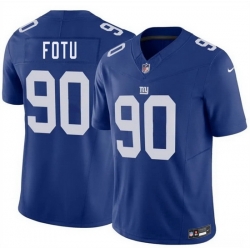 Men New York Giants  90 Leki Fotu Blue 2026 F U S E  Vapor Untouchable Limited Stitched Jersey
