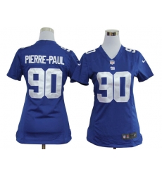 Women Nike New York Giants 90 Pierre-Paul Blue Nike NFL Jerseys