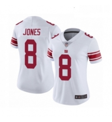 Womens New York Giants 8 Daniel Jones White Vapor Untouchable Limited Player Football Jersey