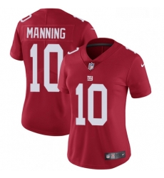 Womens Nike New York Giants 10 Eli Manning Red Alternate Vapor Untouchable Limited Player NFL Jersey