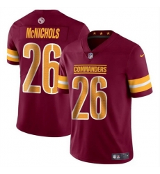 Men Washington Commanders 26 Jeremy McNichols Burgundy 2024 Vapor Limited Stitched Football Jersey