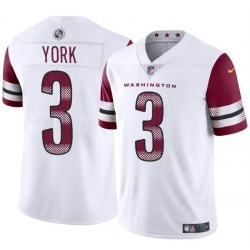 Men Washington Commanders 3 Cade York White 2024 Vapor Limited Stitched Football Jersey