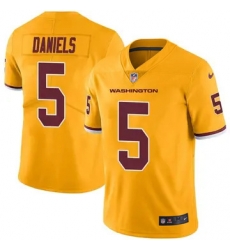 Men Washington Commanders 5 Jayden Daniels Burgundy Rush Stitched Football Jersey