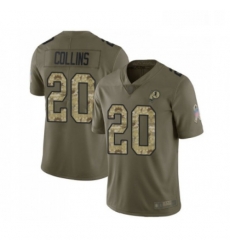 Mens Washington Redskins 20 Landon Collins Limited Olive Camo 2017 Salute to Service Football Jersey