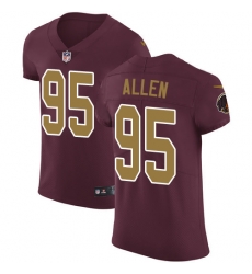 Nike Redskins #95 Jonathan Allen Burgundy Red Alternate Mens Stitched NFL Vapor Untouchable Elite Jersey