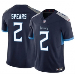 Men Tennessee Titans 2 Tyjae Spears Navy 2024 F U S E  Vapor Limited Stitched Football Jersey