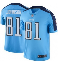 Nike Titans #81 Andre Johnson Light Blue Mens Stitched NFL Limited Rush Jersey