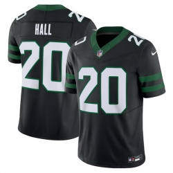 Men New York Jets 20 Breece Hall Black 2023 F U S E  Vapor Limited Throwback Stitched Jersey