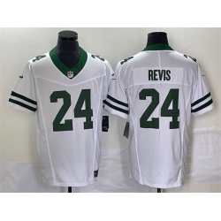 Men New York Jets 24 Darrelle Revis White 2023 F U S E Vapor Limited Throwback Stitched Football Jersey