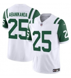 Men New York Jets 25 Israel Abanikanda White Classic Alternate Vapor F U S E  Limited Stitched Football Jersey