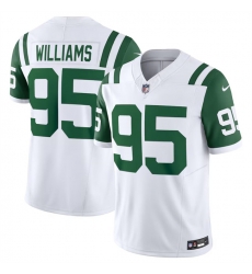 Men New York Jets 95 Quinnen Williams White Classic Alternate Vapor F U S E  Limited Stitched Football Jersey