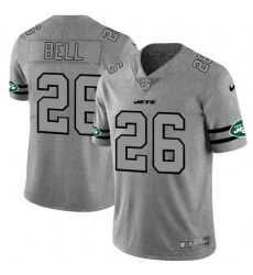 Nike Jets 26 Le 27Veon Bell 2019 Gray Gridiron Gray Vapor Untouchable Limited Jersey