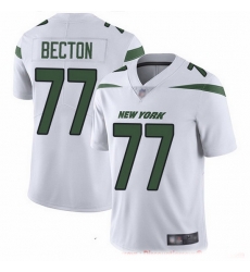 Nike Jets 77 Mekhi Becton White Men Stitched NFL Vapor Untouchable Limited Jersey