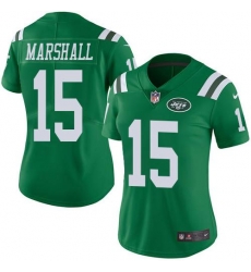 Nike Jets #15 Brandon Marshall Green Womens Stitched NFL Limited Rush Jersey