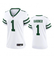 Women New York Jets 1 Sauce Gardner White 2024 Stitched Football Jersey