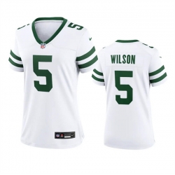 Women New York Jets 5 Garrett Wilson White 2024 Stitched Football Jersey