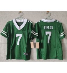 Women New York Jets 7 Justin Fields Green F U S E  Vapor Stitched Jersey 