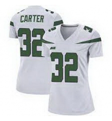 Women New York Jets Michael Carter #32 White Vapor Limited Stitched Football Jersey