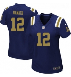 Womens Nike New York Jets 12 Joe Namath Elite Navy Blue Alternate NFL Jersey