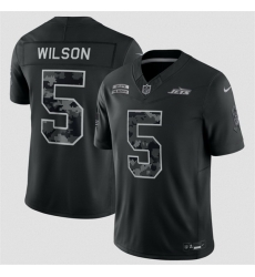 Youth New York Jets  5 Garrett Wilson Black 2026 Salute to Service Limited Stitched Football Jersey