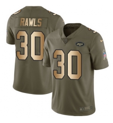 Youth Nike Jets #30 Thomas Rawls Olive Gold Youth Stitched NFL Limited 2017 Salute to Service Jersey